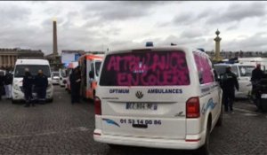 Paris: manifestation des ambulanciers place de la Concorde
