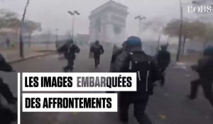 Affrontements sous l'Arc de Triomphe : les images embarquées des policiers face aux "gilets jaunes"