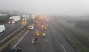 gilets jaunes sur l'A1 en direction de Lille