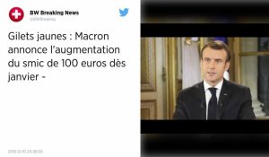 Gilets jaunes : Smic, heures supplémentaires, CSG... Macron annonce des mesures pour le pouvoir d'achat