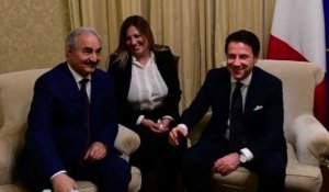 Giuseppe Conte accueille le maréchal libyen Khalifa Haftar