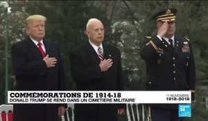 Absent du Forum pour la Paix, Donald Trump s'est rendu dans un cimetière militaire