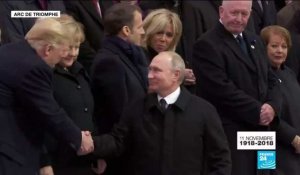 Centenaire de l'Armistice de 1918 : Arrivée de Vladimir Poutine à l'Arc de Triomphe