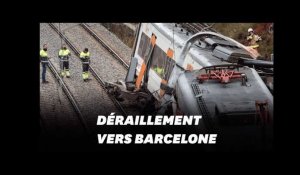 A Vacarisses près de Barcelone, un glissement de terrain fait dérailler un train