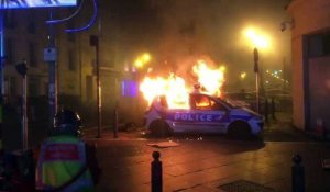 Vidéo - Marseille : une voiture de police incendiée devant le commissariat de Noailles