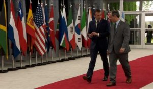 G20: Emmanuel Macron arrive au centre Costa Salguero