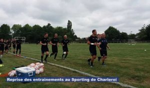 Les joueurs du Sporting de Charleroi à l'entrainement