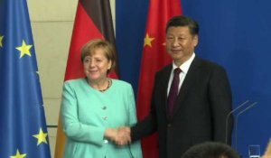 Rencontre du président chinois Jinping et Merkel à Berlin
