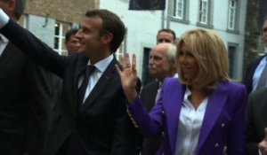 Arrivée du couple Macron à Aix-la-Chapelle
