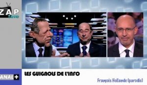 Zap télé: Le président a rassemblé les Français, mais contre lui, Hollande et Merkel ont leurs sosies