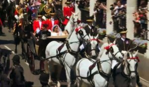 Harry et Meghan commencent leur procession dans Windsor