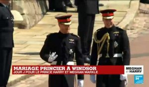 Mariage princier à Windsor : Le Prince Harry arrive à la Chapelle
