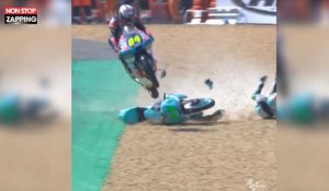 MotoGP : Un pilote saute par-dessus la moto d'un concurrent en pleine course (Vidéo)