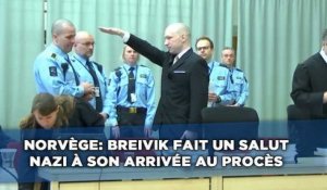 Breivik fait un salut nazi à son arrivée au procès contre l'Etat norvégien