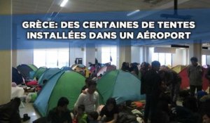 Crise des migrants: En Grèce, des tentes sont installées dans un aéroport