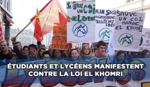 Étudiants et lycéens manifestent contre la loi El Khomri