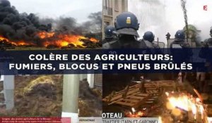 Colère des agriculteurs: Fumiers, blocus et pneus brûlés