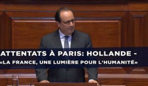 Attentats à Paris: Hollande - «La France est une lumière pour l'humanité»
