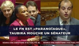 Le FN est «paranoïaque», Christiane Taubira mouche un sénateur