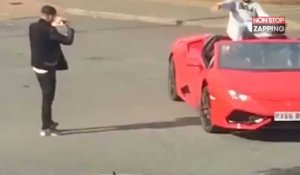 En plein tournage de son clip de rap, il fait le malin et chute de sa Lamborghini (Vidéo)