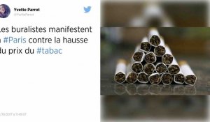 Les buralistes manifestent à Paris contre la hausse du prix du tabac