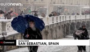 La plage de Saint-Sébastien sous la neige