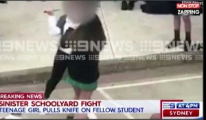 Une adolescente menace sa camarade de classe avec un couteau (vidéo)