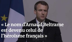 « Le nom d'Arnaud Beltrame est devenu celui de l'héroïsme français », salue Emmanuel Macron