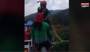 Malaisie : Une star de la télé-réalité fait du saut à l'élastique avec sa fille de 2 ans dans les bras (Vidéo)