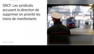 SNCF. Les syndicats accusent la direction de supprimer en priorité les trains de manifestants.
