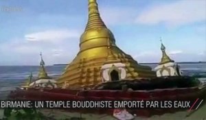 Birmanie: Après de fortes pluies, un temple bouddhiste s'effondre dans une rivière