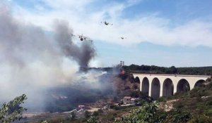 Incendies à Martigues : le feu aux abords de la voie ferrée