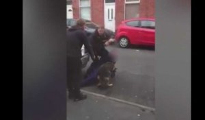 Un suspect arrêté s'en prend violemment à un chien de police, les images chocs (vidéo)