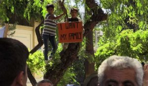Grèce: manifestation de réfugiés syriens