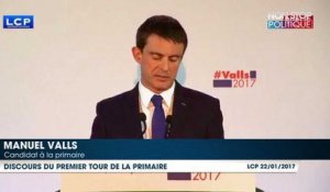 Manuel Valls dézingue Benoît Hamon dans son discours au soir du premier tour