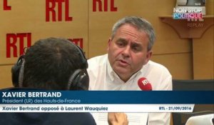 Calais : pour Xavier Bertrand, Laurent Wauquiez n'est pas "sur la même ligne politique" que lui
