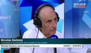 Nicolas Sarkozy ironique sur le soutien de François Bayrou à Alain Juppé