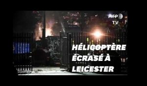Les images de l'accident d'hélicoptère à Leicester
