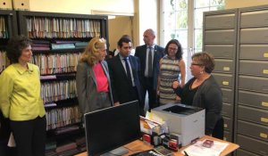 Visite à Flers de la ministre de la Justice, Nicole Belloubet 