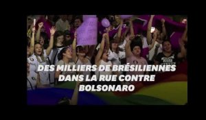 Au Brésil, des milliers de femmes manifestent contre Jair Bolsonaro, le candidat d'extrême droite