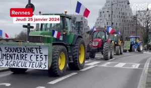 VIDÉO. Colère des agriculteurs : l'impressionnant défilé de tracteurs dans le centre-ville de Rennes