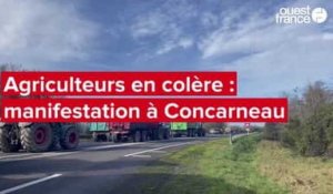 VIDEO. Agriculteurs en colère : l'échangeur de Coat Conq à Concarneau bloqué par les tracteurs