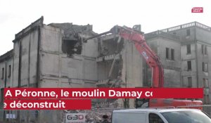 Début du chantier de déconstruction du moulin Damay à Péronne