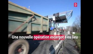 Opération escargot des agriculteurs à Tarbes 