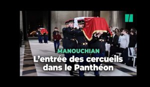 Les cercueils de Missak et Mélinée Manouchian entrent au Panthéon