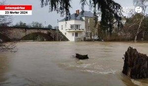 En Vendée, l’eau monte a Mareuil-sur-Lay-Dissais après la tempête Louis