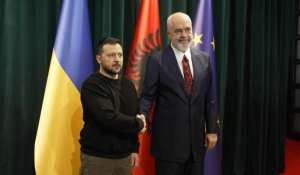 Le président ukrainien Zelensky accueilli par le Premier ministre Rama en Albanie
