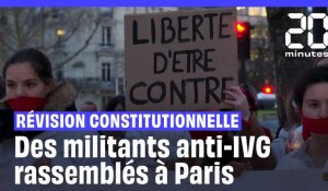 IVG dans la Constitution : Des militants anti-avortement rassemblés à Paris #shorts