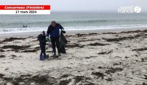 VIDÉO. À Concarneau, les habitants nettoient les plages ce dimanche 