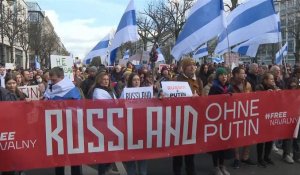 Allemagne: manifestation devant l'ambassade russe à Berlin au dernier jour de l'élection russe